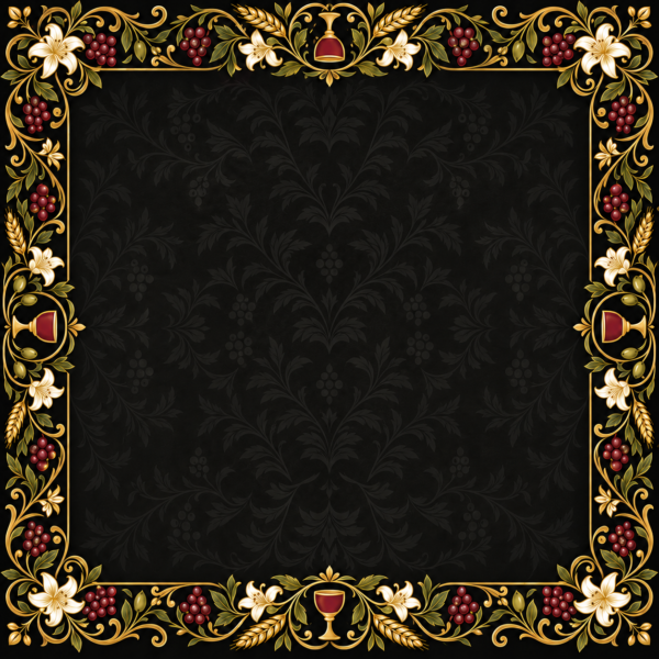 Last Supper Black & Gold Mahjong Mat – 31.5 × 31.5 in — Open center