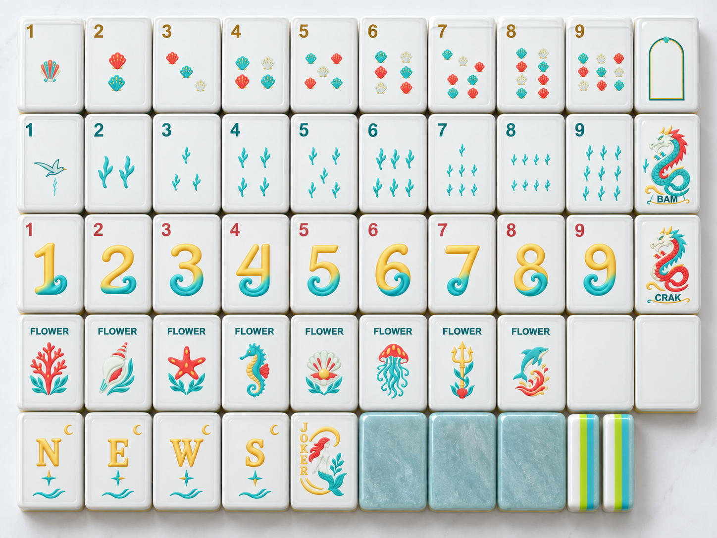 Mermaid · Master tile overview · Tile faces and backs
