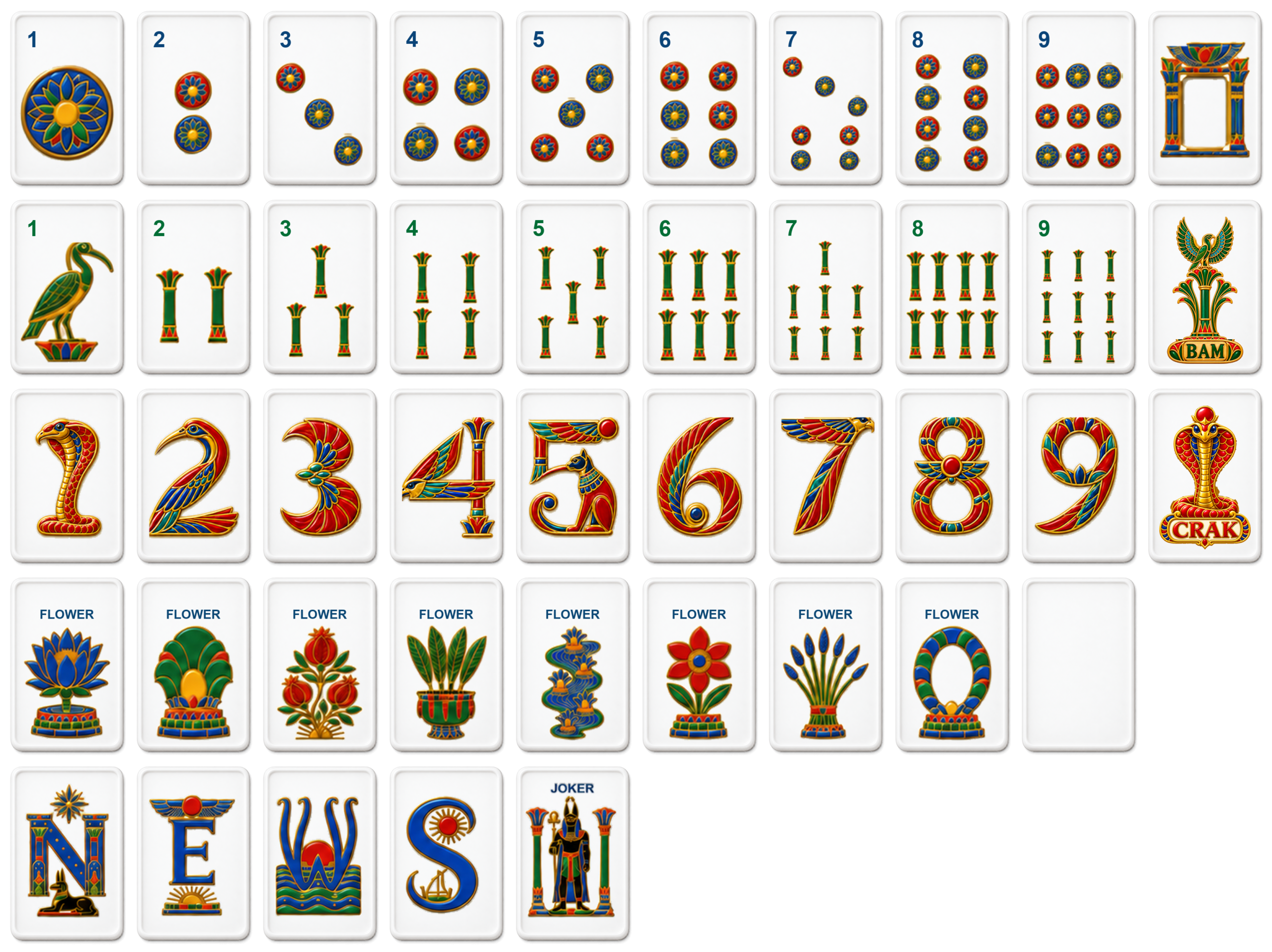 Nile Golden Dawn — 43 unique face designs