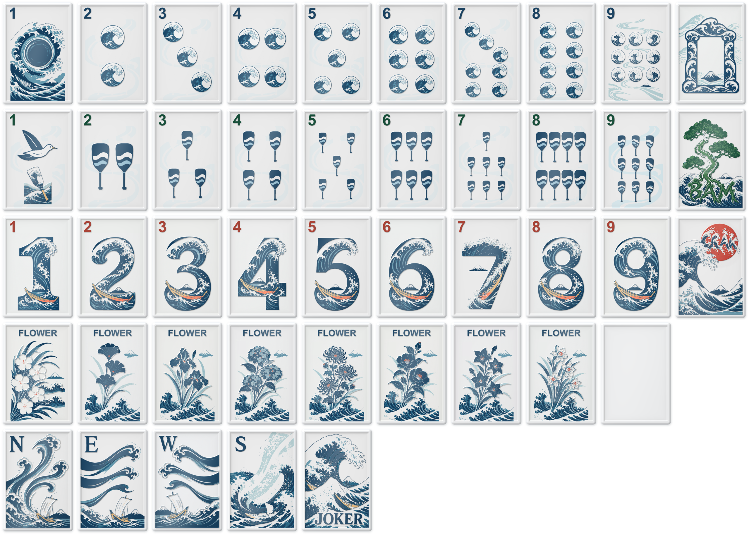 The Great Wave — 43 unique face designs overview