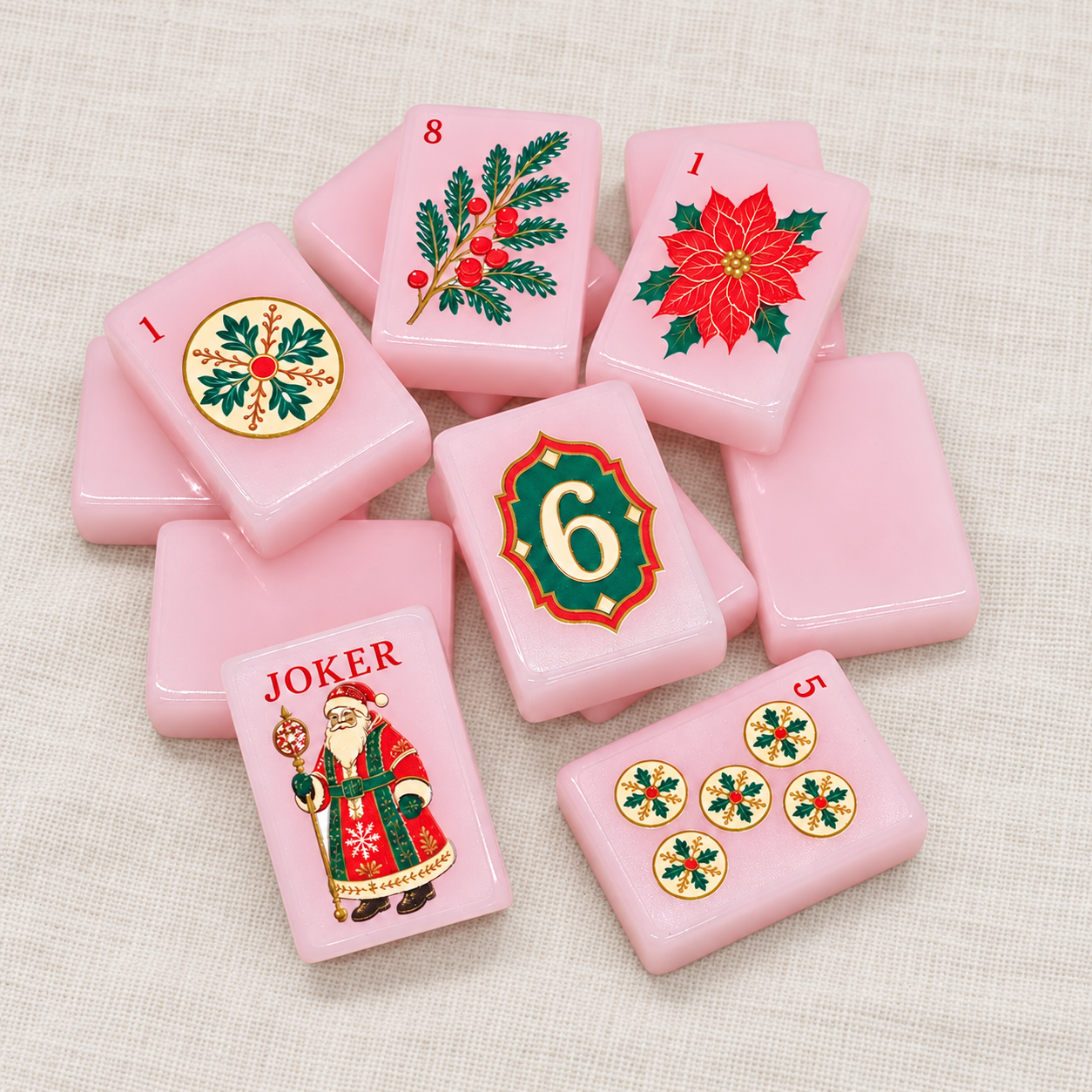 Nordic Midnight Christmas Mahjong — Early sample · mixed face details