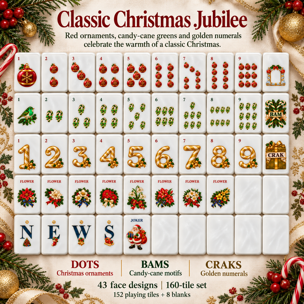 Classic Christmas Jubilee Christmas Mahjong — photo-style artwork presentation