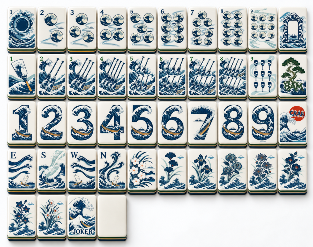 The Great Wave — Blue artwork overview; photo-style design presentation