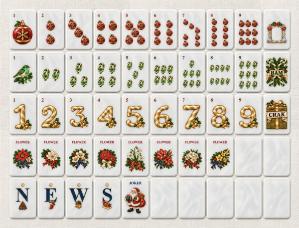 Classic Christmas Jubilee Christmas American Mahjong tile design