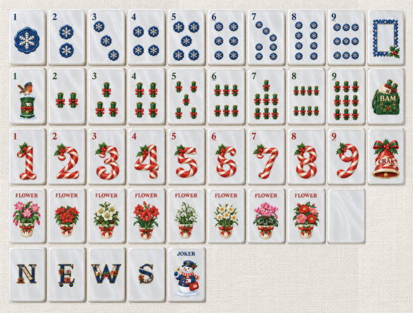Winter Post Office Christmas American Mahjong tile design