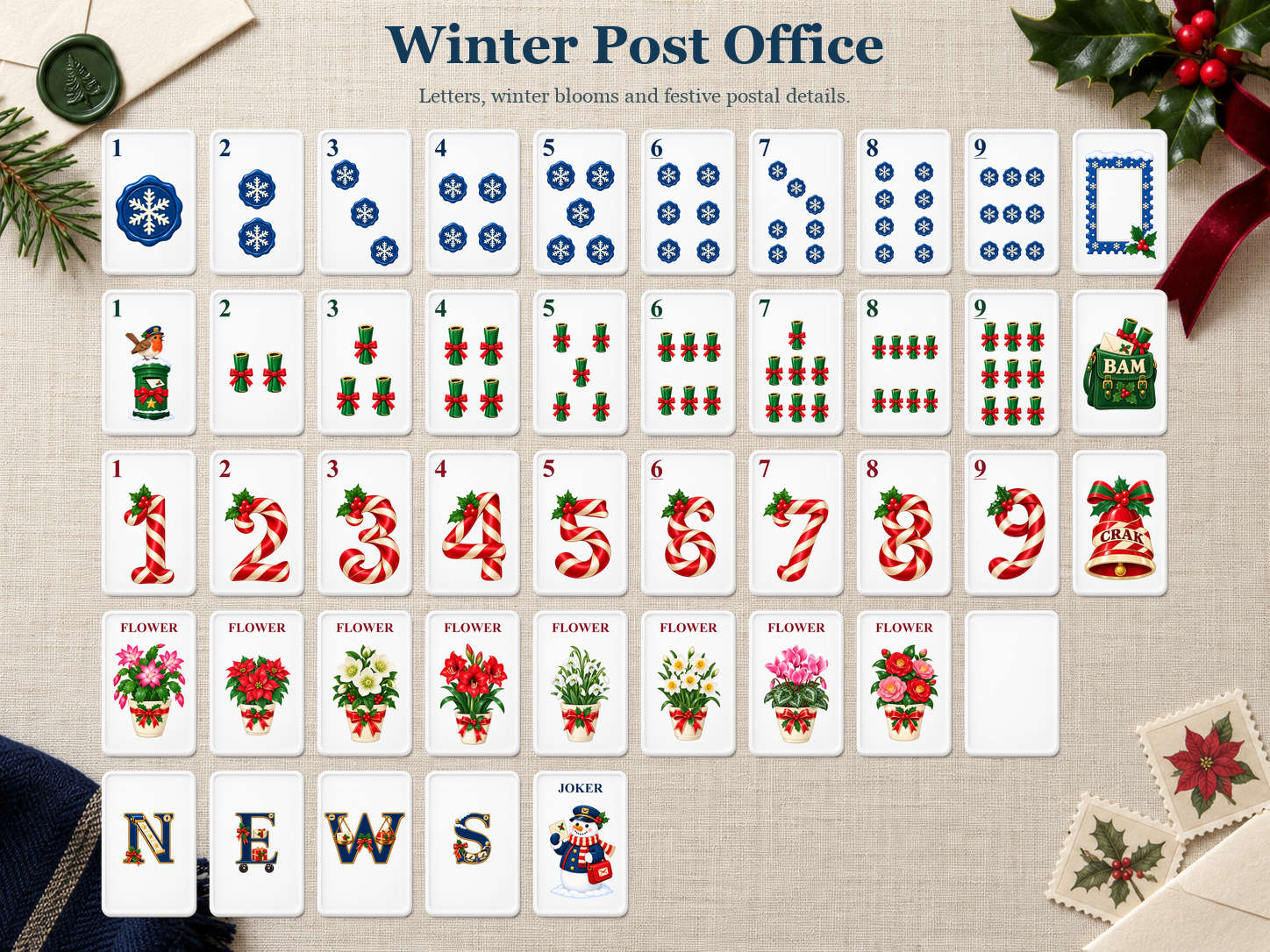 Winter Post Office Christmas Mahjong theme scene
