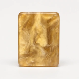 Gold-tone marbled acrylic Mahjong tile back
