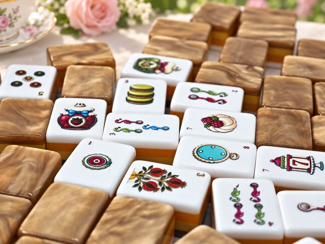 Previously optimized Sweet Afternoon Gold-tone tile close-up in an afternoon-tea setting